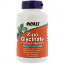 Витамины NOW Zinc Glycinate 30 мг 120 капсул