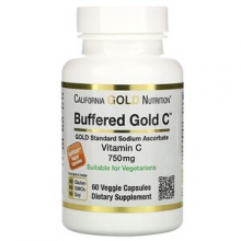 Витамины California Gold Nutrition Buffered Gold C 750 мг 60 капсул